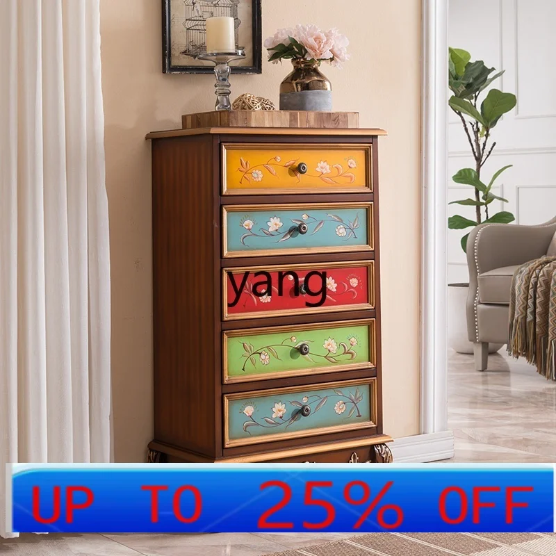 

LMM American bedside table Chinese entrance cabinet Solid wood storage cabinet