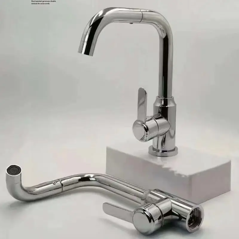 Thick Stainless steel faucet hot and cold mixing 360° free rotation bathroom faucet suitable for countertop washbasin and kitche