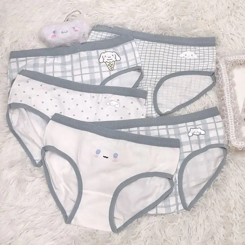 Cinnamoroll Kawaii Anime Sanrio Cotton Thin Underwear Cute Cartoon Girly Heart Mid-Rise Briefs Sweet Christmas Gift Girls Toys