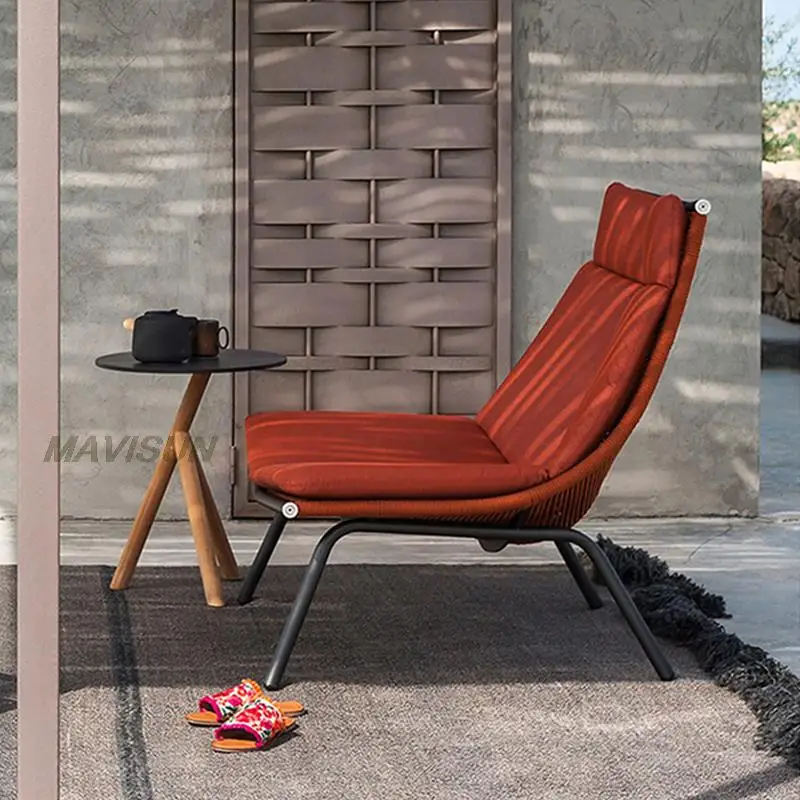 Portable Nordic Rattan Sun Lounger Custom Creative Rocking Chair Courtyard Furniture Hotel Waiting Swing Chairs Outdoor Lounge