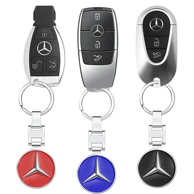 Metal Logo Key Chain Luxury Car Keychain For Mercedes Benz A C GLC GLA GLE GLB Class W177 W205 W212 W213 X253 X156 W166 X247