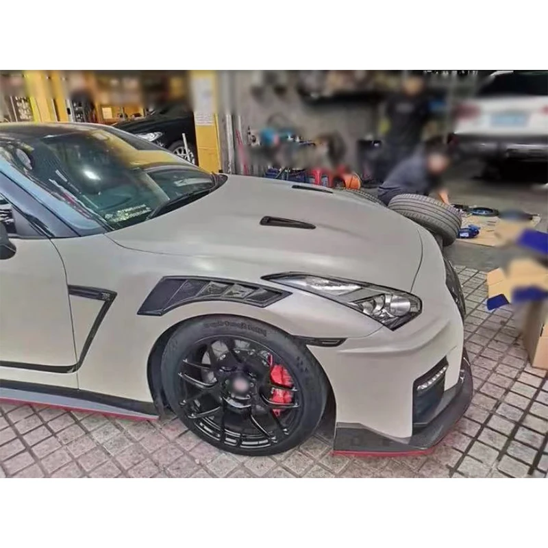 For Nissan R35 GTR 350Z 370Z Z33 Z34 Carbon Fiber Car Front Bumper Side Fender Air Vent Covers Trims Parts Upgrade Body kit