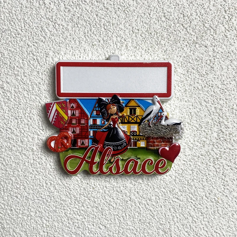 Alsace, France, tourist souvenirs, home decor items, collection crafts Message board 3D stereo fridge magnets