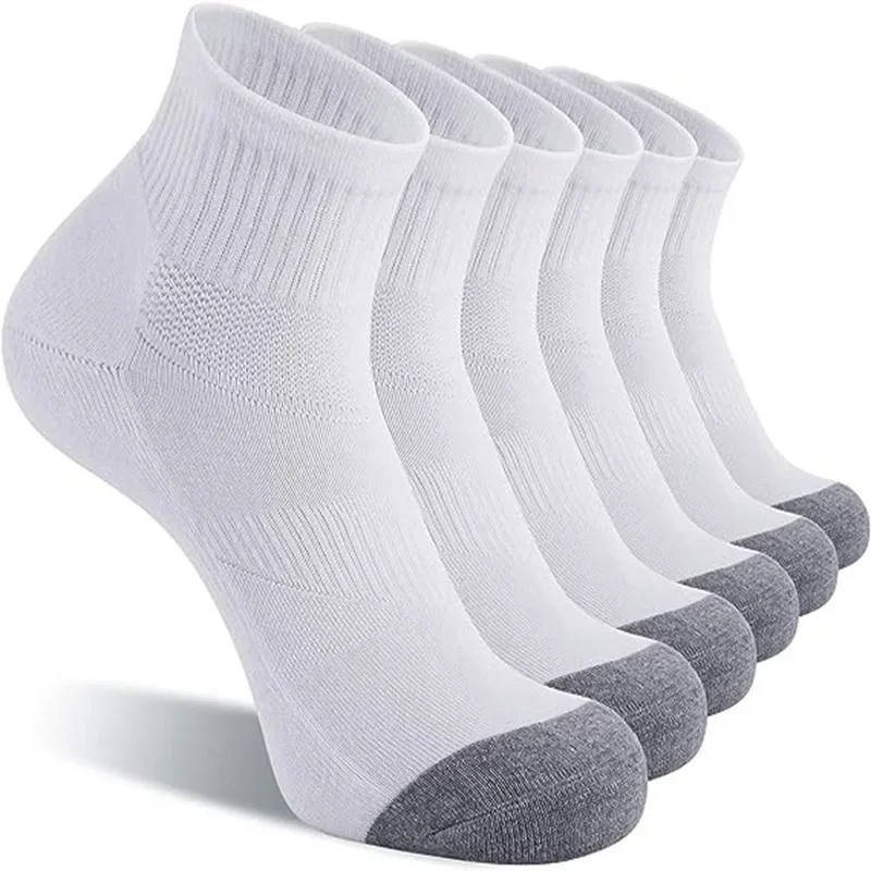 10 Pairs EUR38-47 Plus Size Women Men Sports Socks High Quality Cotton Running Socks Soccer Basketball White Black Grey Socks