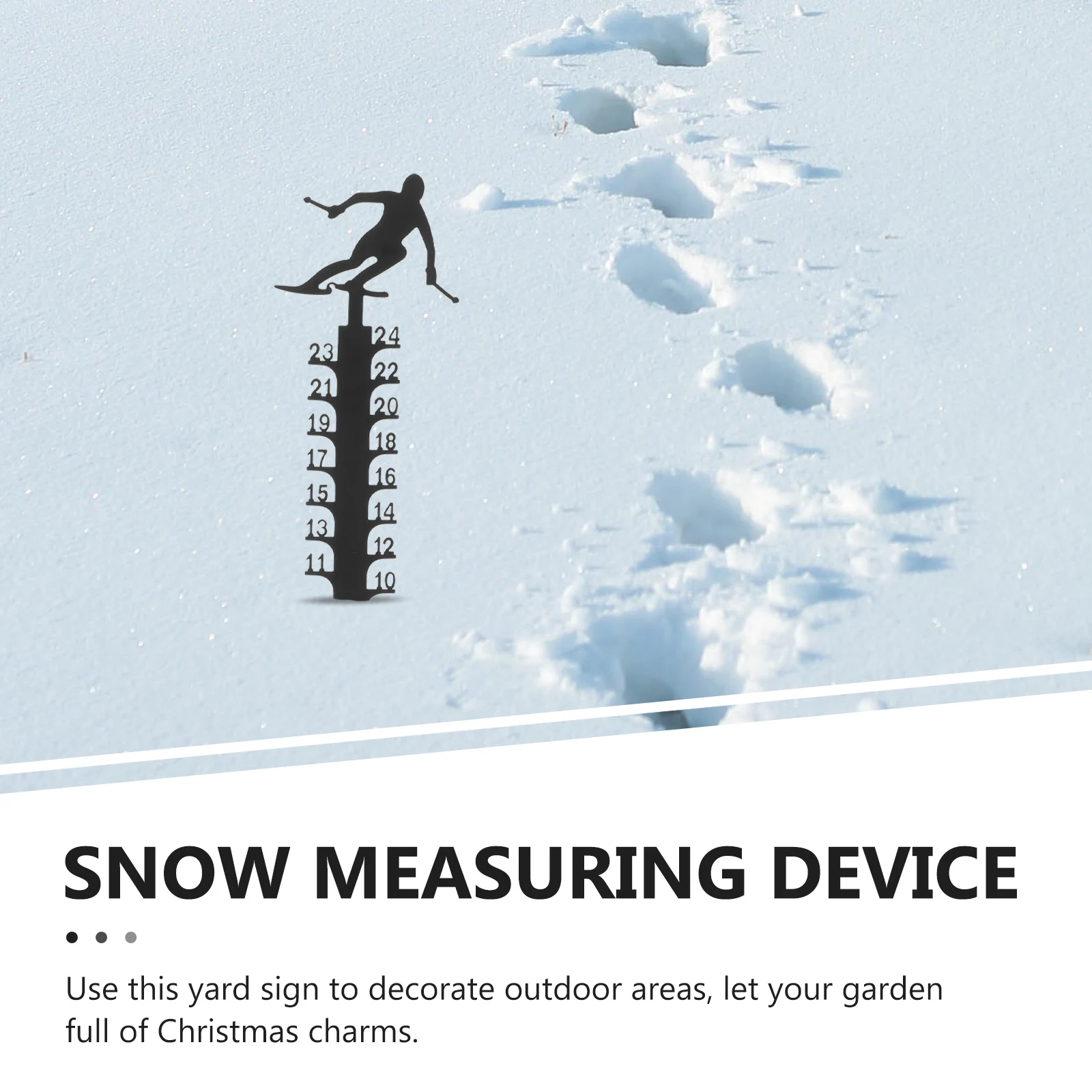 

Gauge Outdoor Metal Christmas Decor Snow Measuring Device Garden Decoration Yard Sign Winter Decor Snow Measurement Ruler