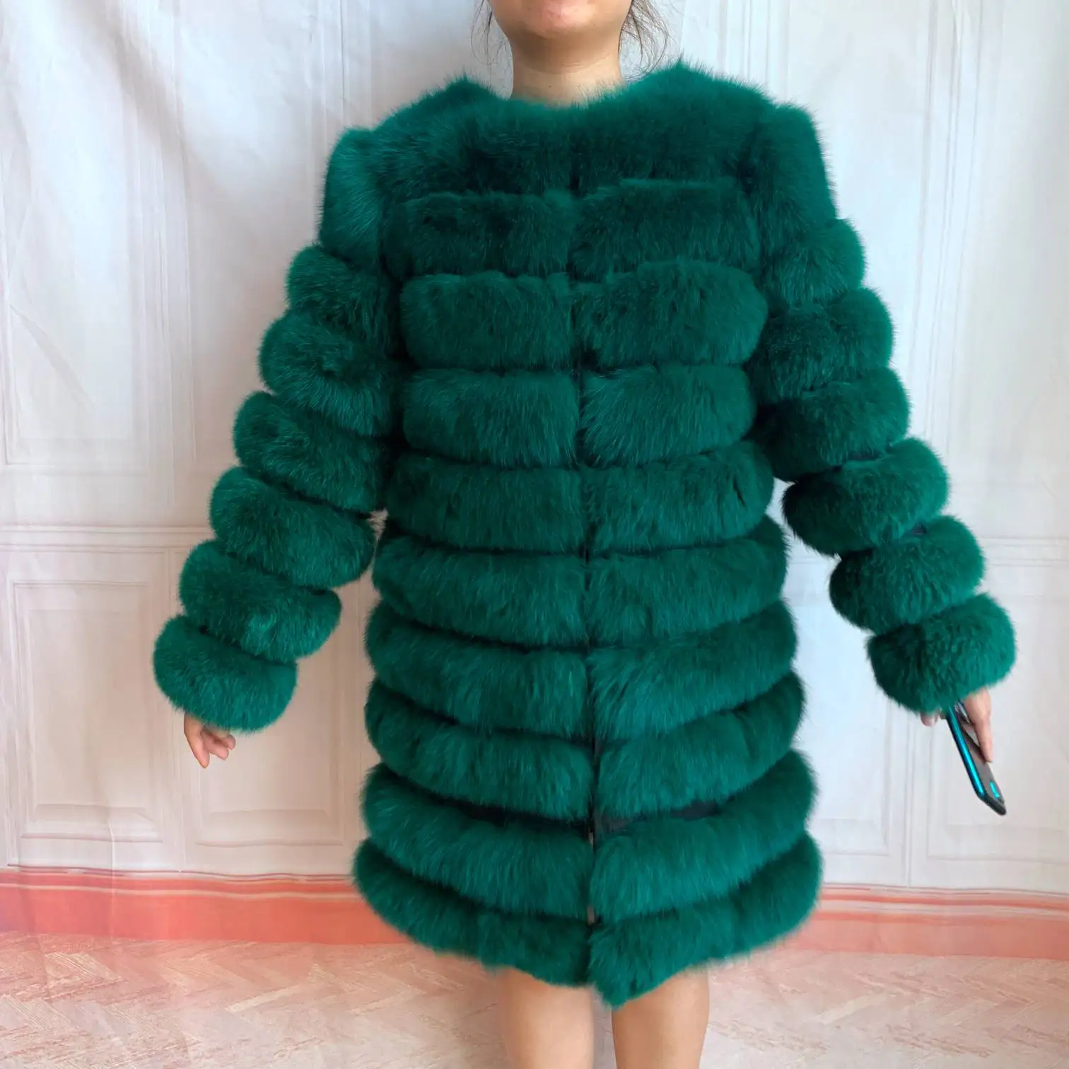 NEW 4in1 Real Fox Fur Long Coat Winter Coat for Women Jackets Vest Winter Outerwear Women Fox Fur Coat High Quality Fur Clothes