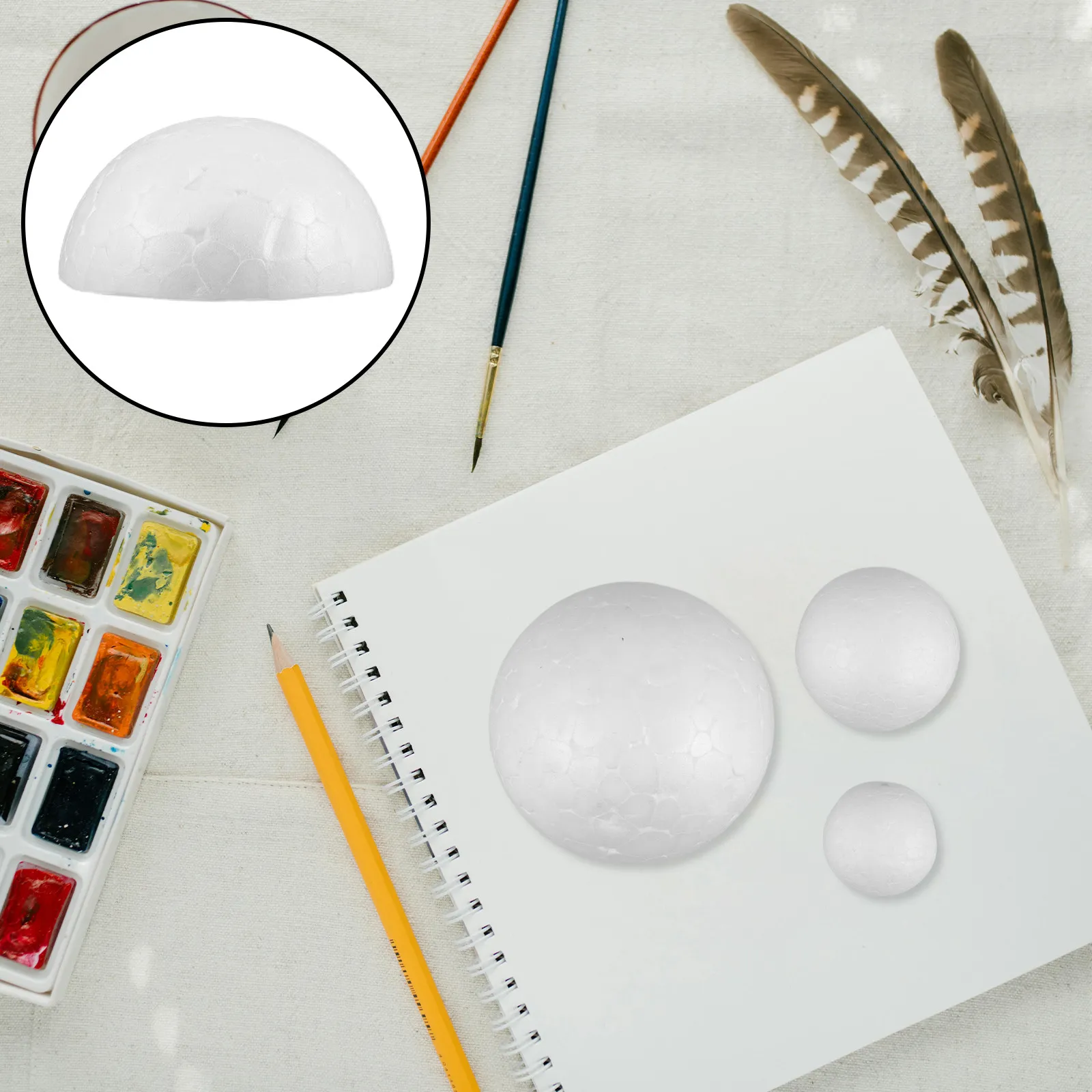 

300Pcs Half Sphere Polystyrene Foam Balls White for DIY Art Craft Floral Decoration Christmas Use Polystyrene Half Balls