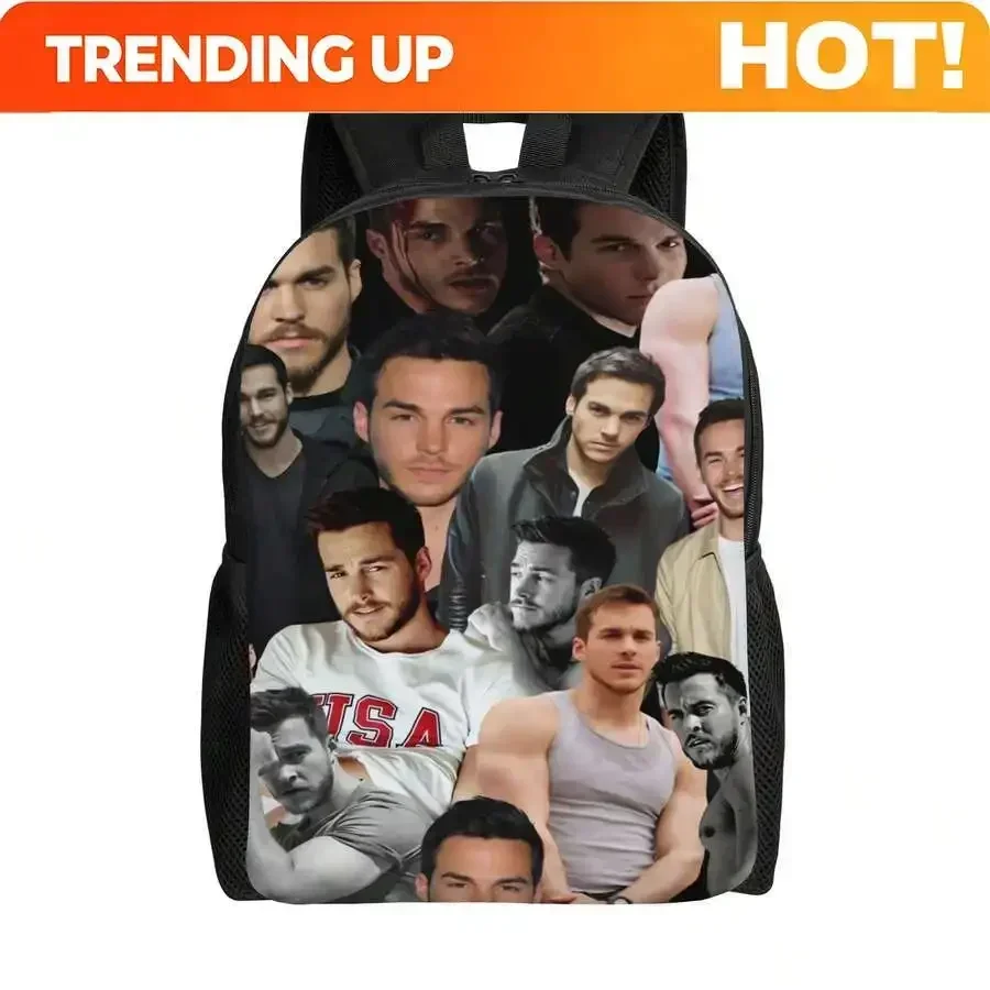 Custom Bag Kai Parker Photo Collage Backpack - Stylish, Single-Layer Design, Perfect For School And Short Journeys, Washable By
