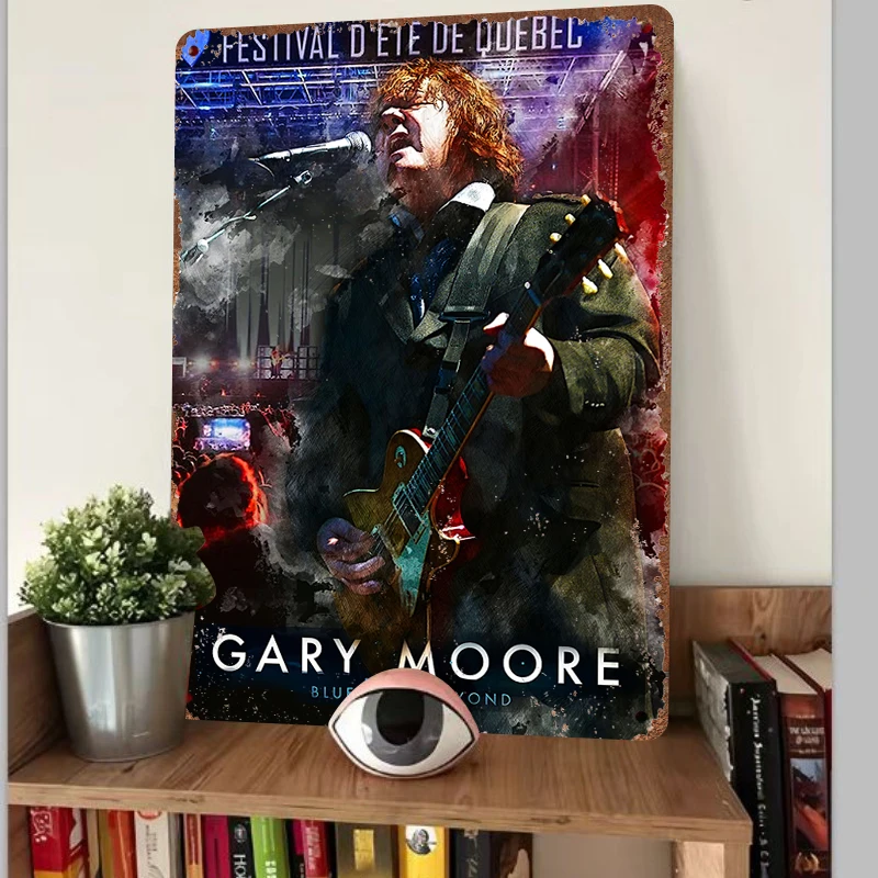 Gary Moore Live Festival Performance Metal Wall Art Decorative Iron Painting Musician Portrait