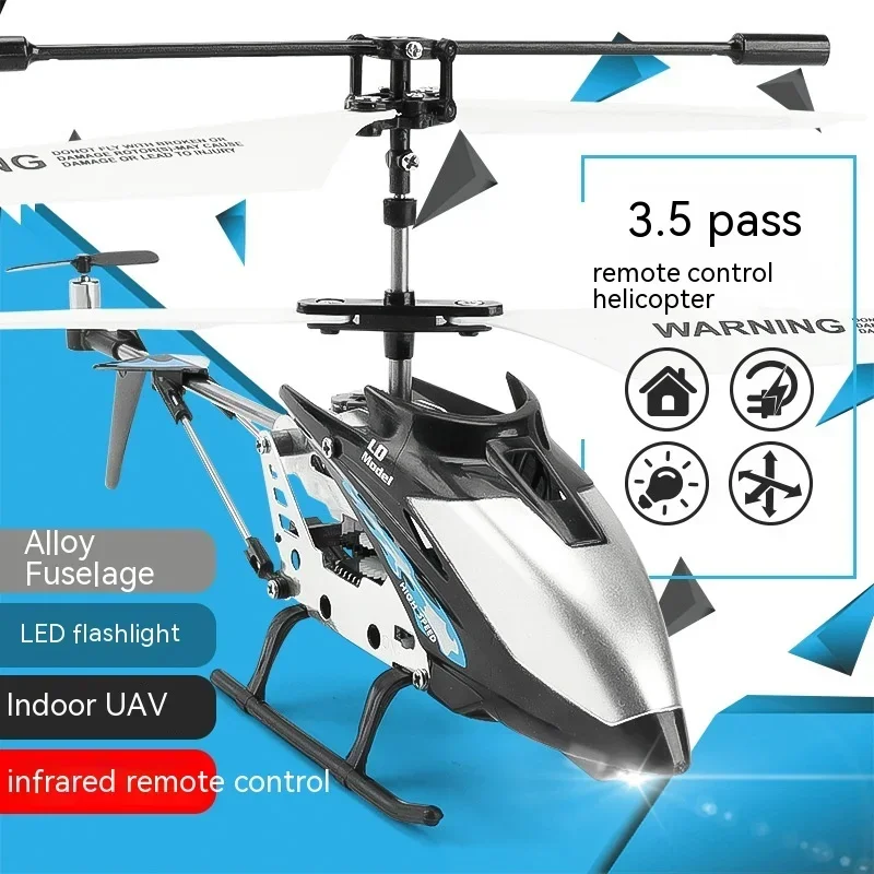 Helicóptero con Control remoto para niños, juguete de aleación de paso 3,5, resistente a caídas, con luces, carga Usb, modelo de avión con Control remoto