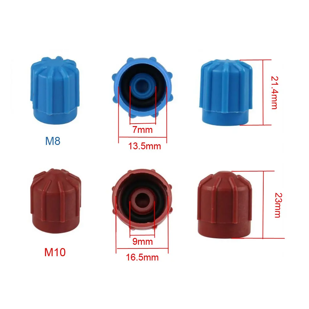 2x R134A Car A/C Valve Cap Air Conditioning Valve Core Set Valve Dust Cover High/Low Voltage Car Air Conditioner Accessories