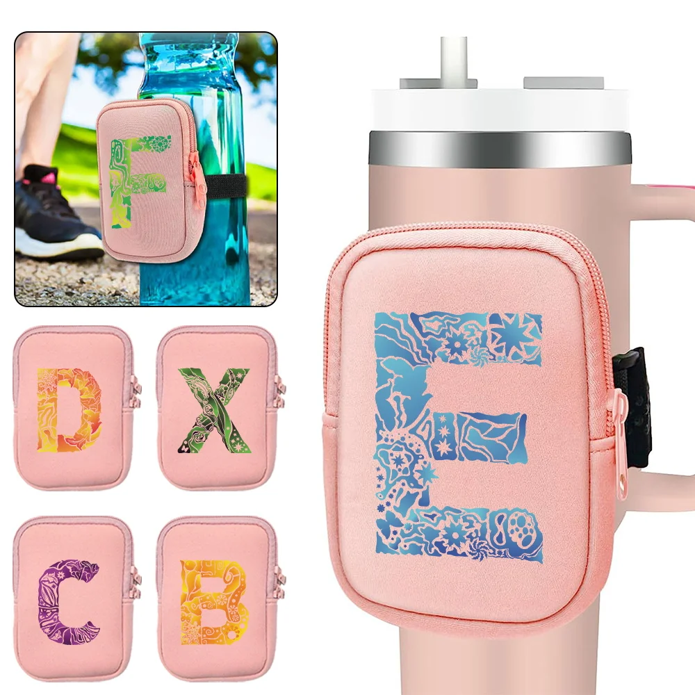New Unisex Handheld Outdoor Sports Water Bottle Bag Zipper Small Item Storage Bags Engrave Image Series Water Bottle Cup Bags