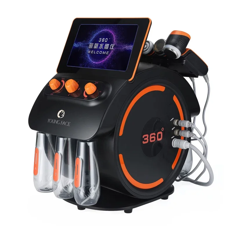 Máquina de cuidados com a pele de hidrodermoabrasão 6 em 1 com bolha de hidro oxigênio para limpeza profunda, lifting facial, remoção de rugas, dispositivo de beleza