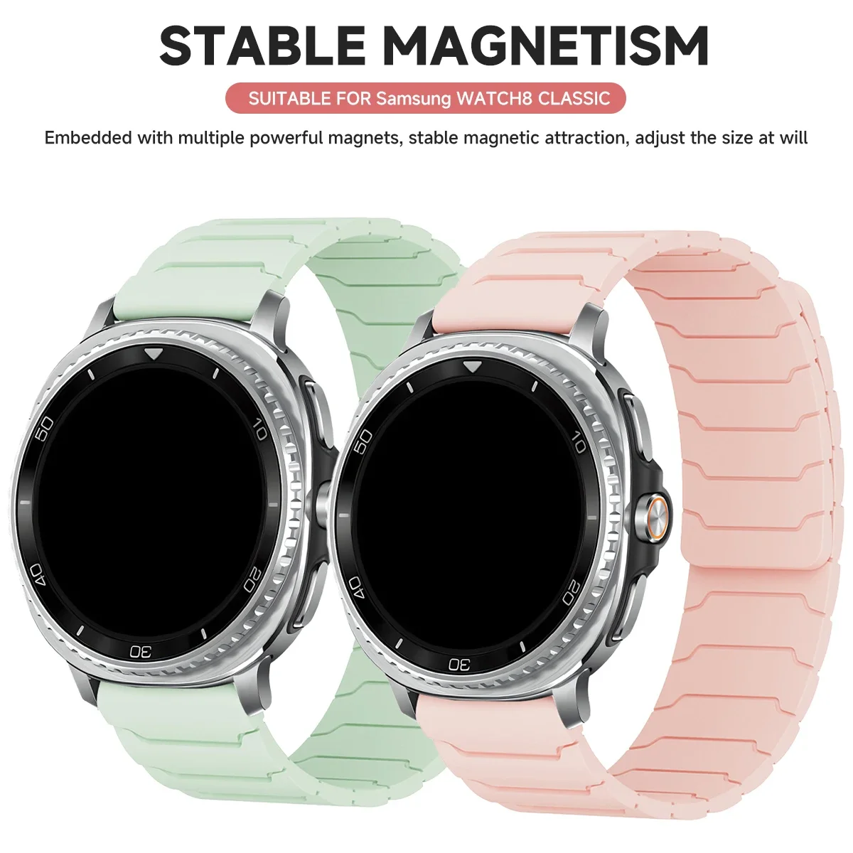 Magnetisches Silikonarmband für Samsung Galaxy Watch 9 8 40mm 44mm/8Classic 46mm Sportarmband für Galaxy Watch Ultra2 47mm 2026 2025 – Detail 9