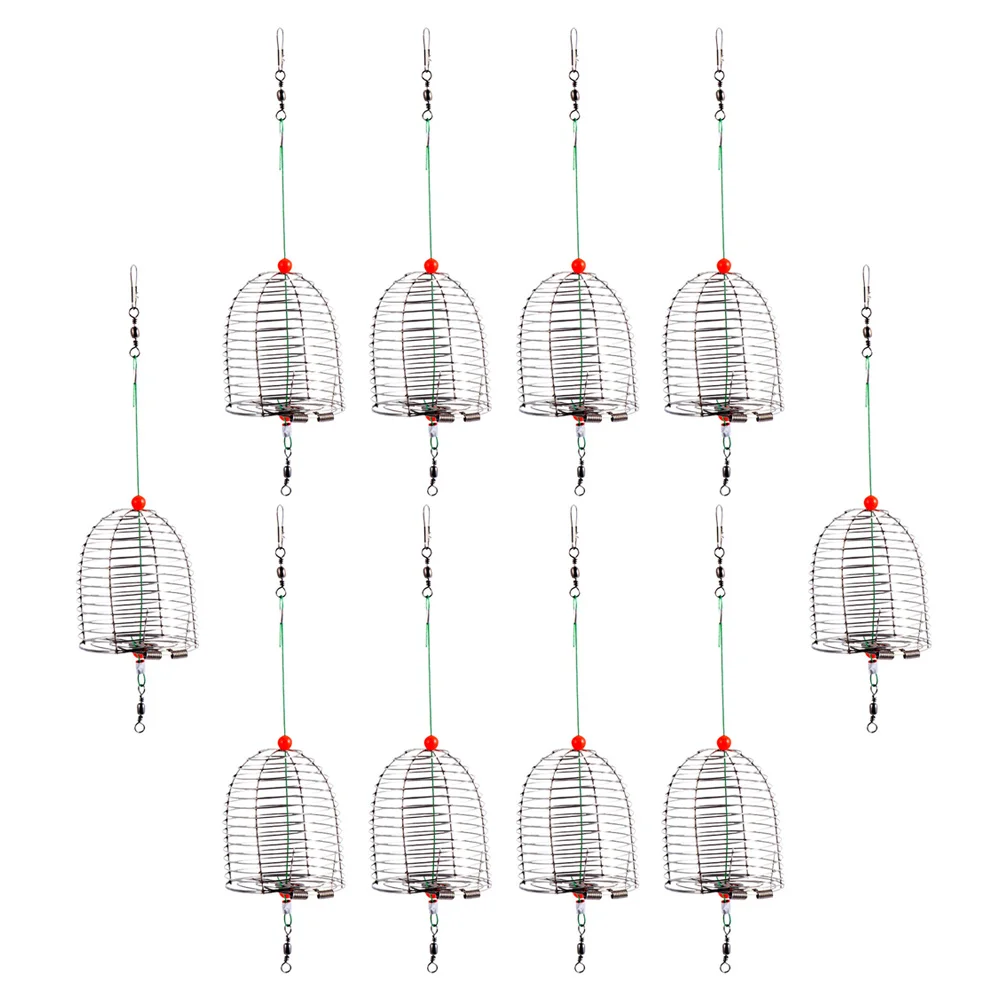 10 PCS Metal Bait Cage Carp Fishing Catfishing Accessories Lures Basket Feeder Trap