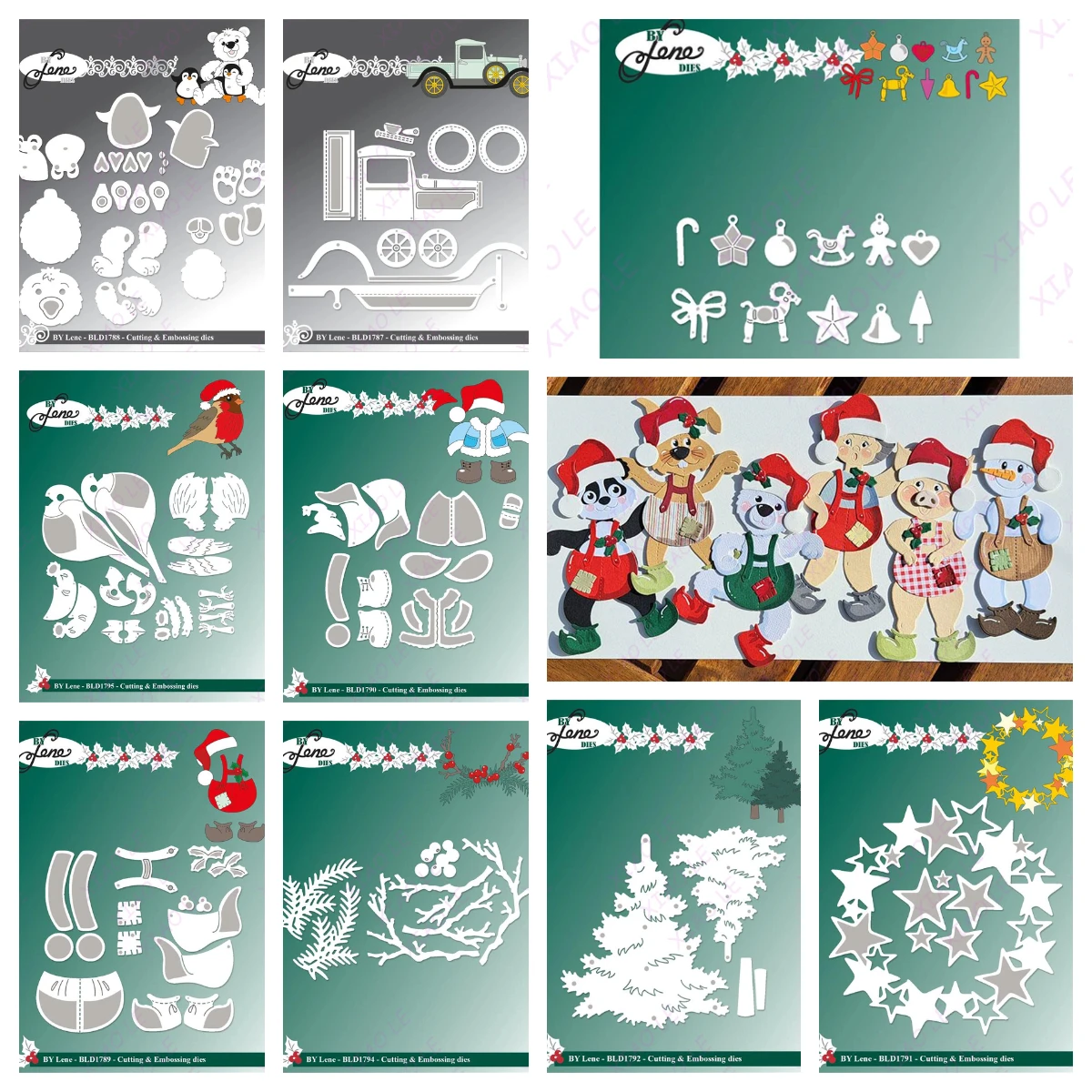 

2025 Star Wreath Merry Christmas Accessories Gift Box Metal Cutting Dies Diy Scrapbook Paper Diary Decoration Card Embossing