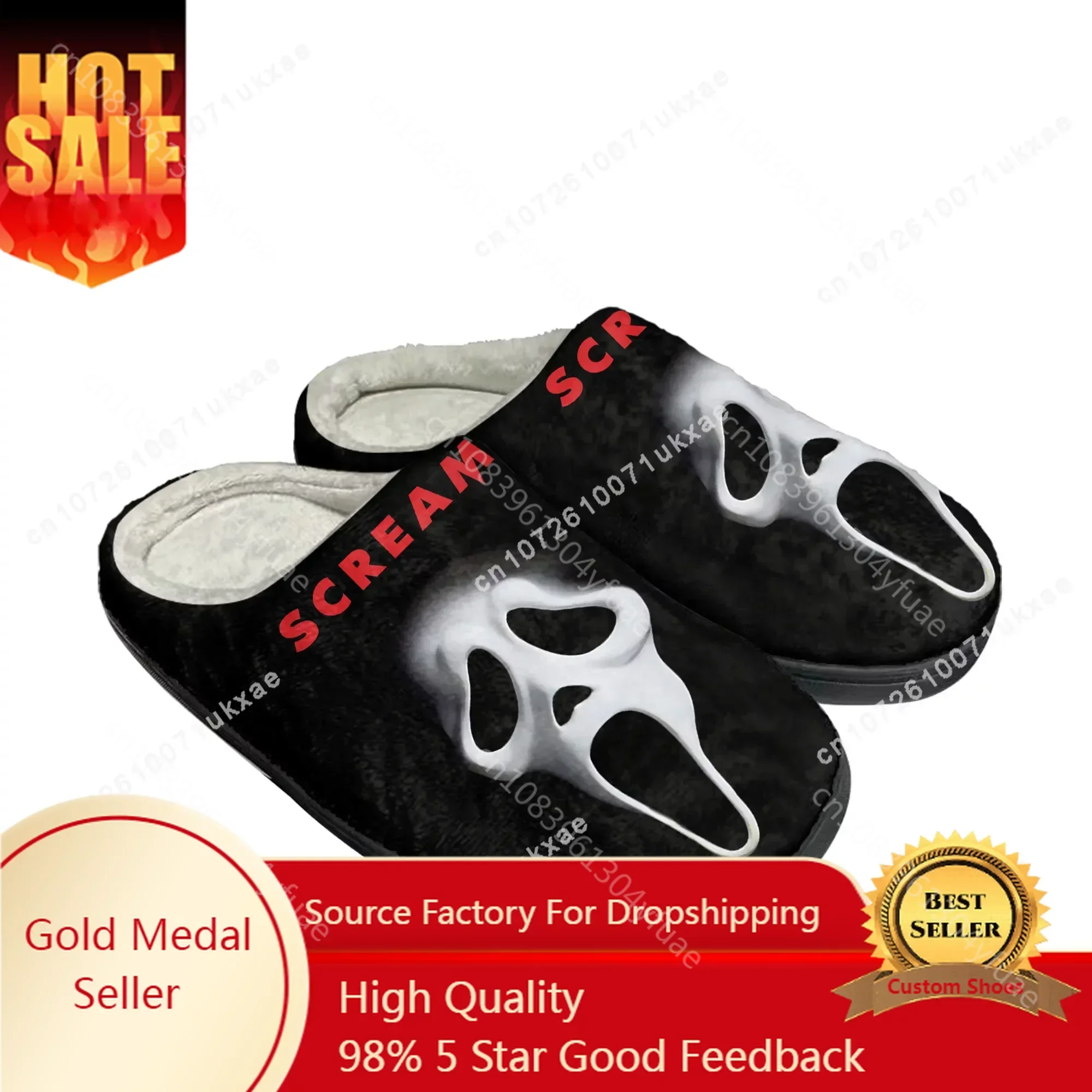 Scream Movie billy Loomis Halloween Home Cotton Slippers Mens Womens Plush Bedroom Casual Keep Warm Shoes Indoor Customized Shoe