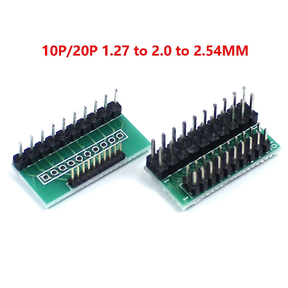 1piece 1.27mm to 2.0mm to 2.54mm Pitch Transfer Plate Converter Single Double Row Pin PCB Adapter Board