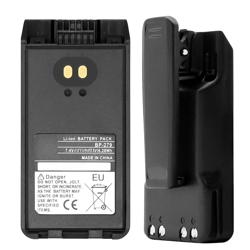 แบตเตอรี่สำรองสำหรับวิทยุสื่อสาร ICOM รุ่น F1000 F2000 F1000D F2000D F1000S F2000T พร้อมคลิปหนีบ BP-279 แบตเตอรี่ลิเธียมไอออน