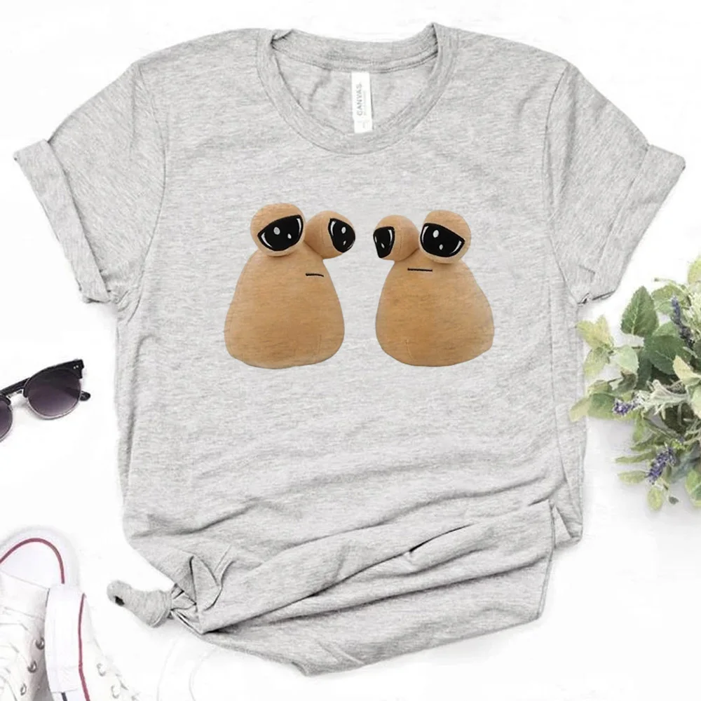 

Pou t shirt women Y2K funny summer tshirt girl designer harajuku streetwear clothes