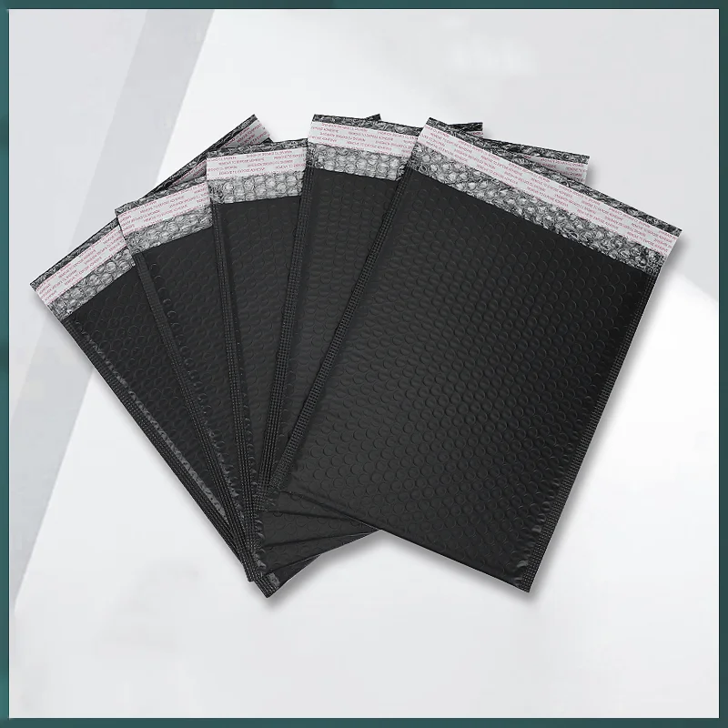 50 Black Bubble Envelope Bags, Express Bubble Bags, Shockproof and Waterproof Packing Bags with Printed Logo