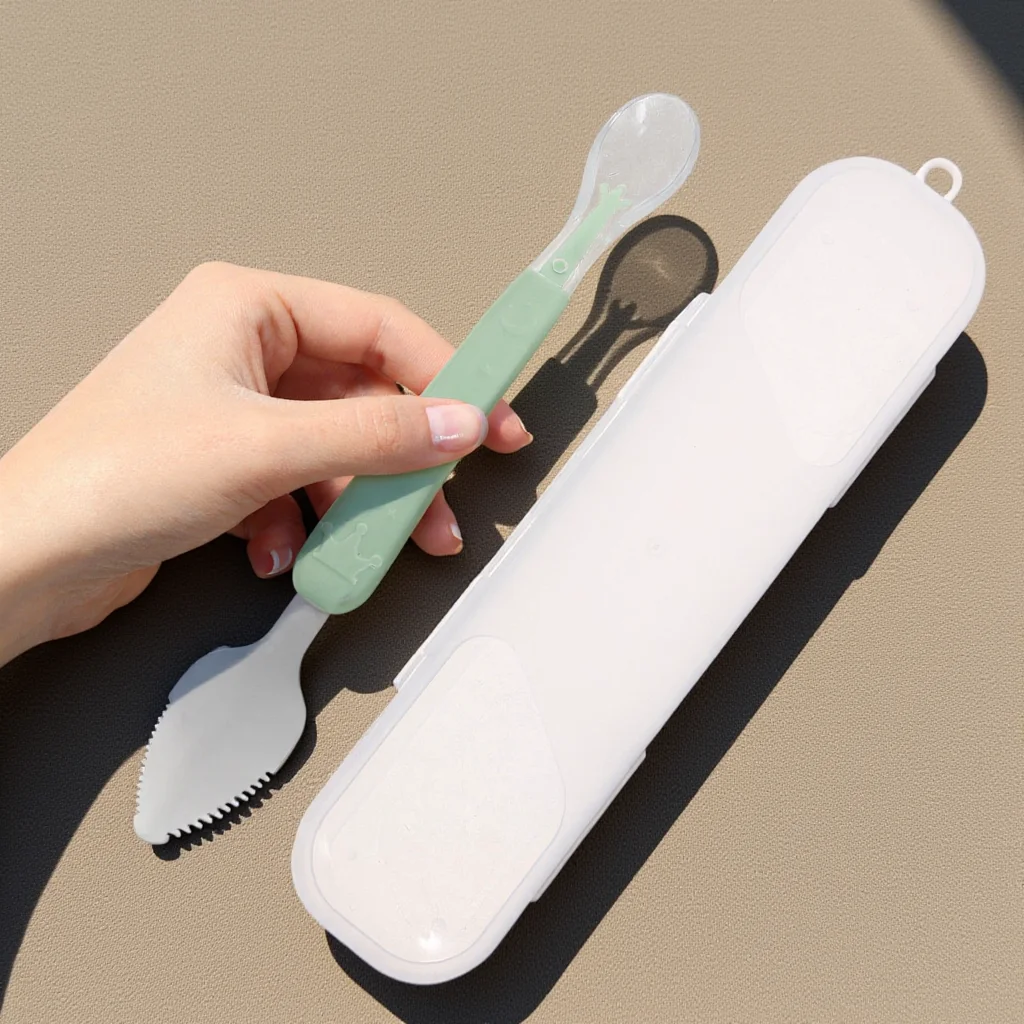 

Baby Fruit Silicone Scraping Spoon For Infant Feeding Soft Serrated Texture Spoon Mud Scraper Dessert Spatula Citrus