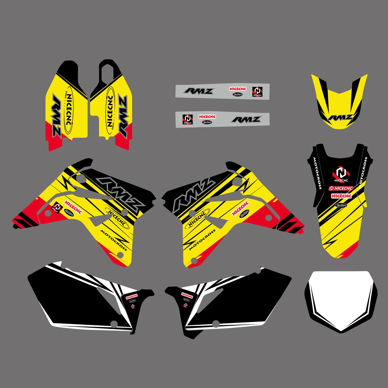 

NICECNC For Suzuki RM-Z 450 RMZ 450 2007 Motorcycle Fairing Graphics Background Decals Sticker Kit Customize RMZ450 Sticker