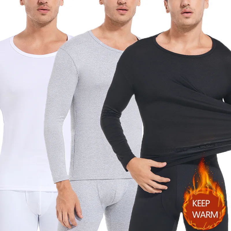 Long Johns Thermal Underwear for Men Layer Set for Cold Weather 2 Pieces Sets Crew Neck Top and Bottom Sets Loungewear