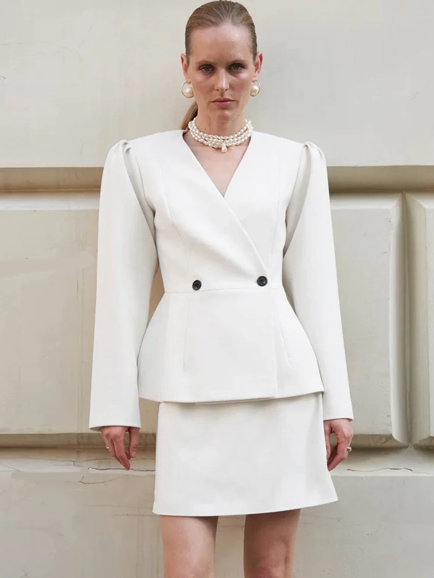 

Marthaqiqi Fashion Female Pajamas Set Long Sleeve Sleepwear Sexy V-Neck Nightgowns Skirts Winter Women'S Nightwear 2 Piece Suit