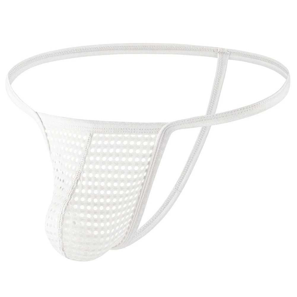 ผู้ชายตาข่าย Sheer บิกินี่ Hollow Exotic ชุดชั้นใน U กระเป๋านูนกางเกงต่ําเอว Thongs G-String T-Back Underpants