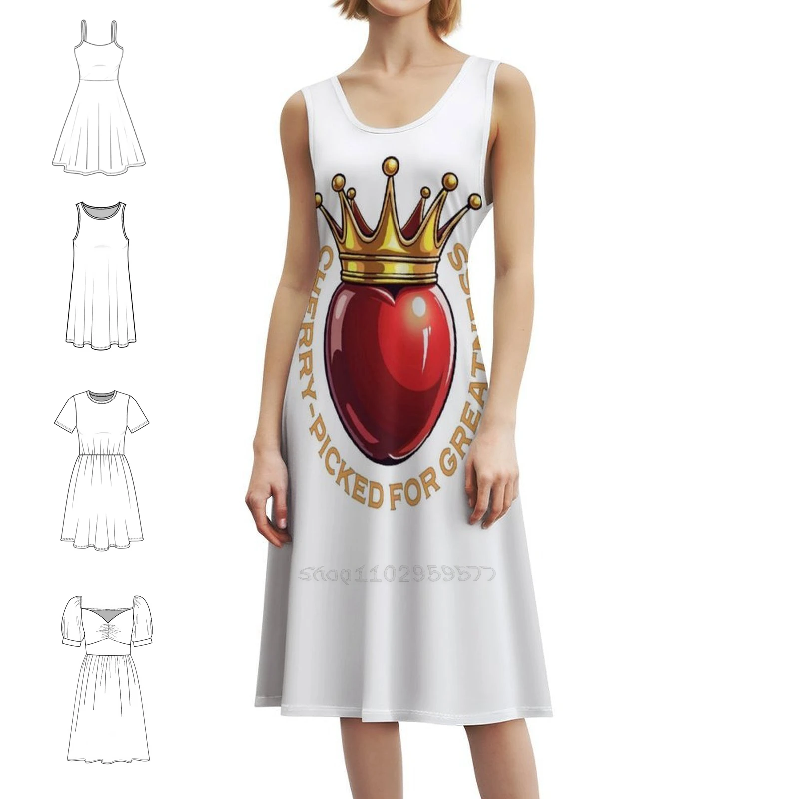 

Богемное платье без рукавов Cherry-Picked For Greatness с несколькими принтами, пляжное праздничное платье для отдыха, вишневый фрукт, отличная выбранная любовь