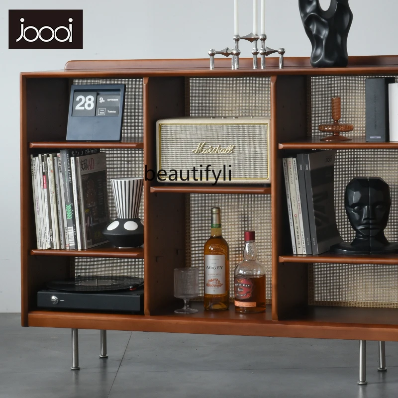 T Rak Nordik Rak Buku dari Lantai Ke Langit-langit Rak Buku Kamar Tidur Rak Pajangan Semua Kayu Solid