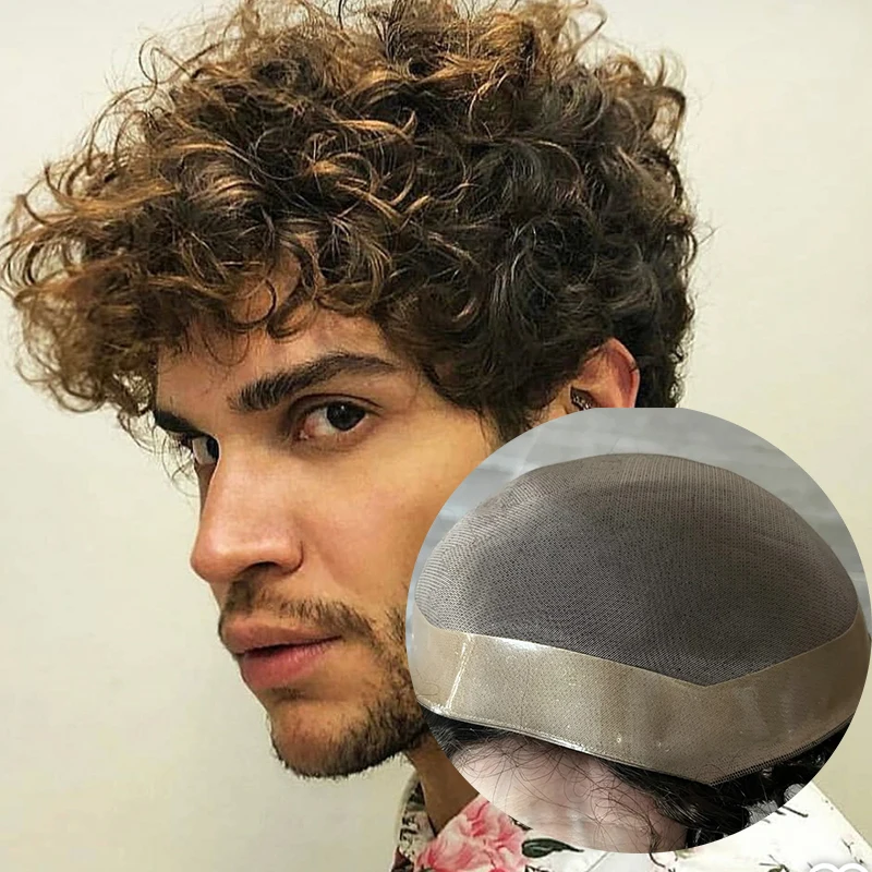 

Незаметный мужской парик-накладка из индийских натуральных волос, 26 мм, с редкими кудрями, суперпрочный, на тонкой моно-основе, афро-стиль, черно-коричневый, с естественной линией роста волос