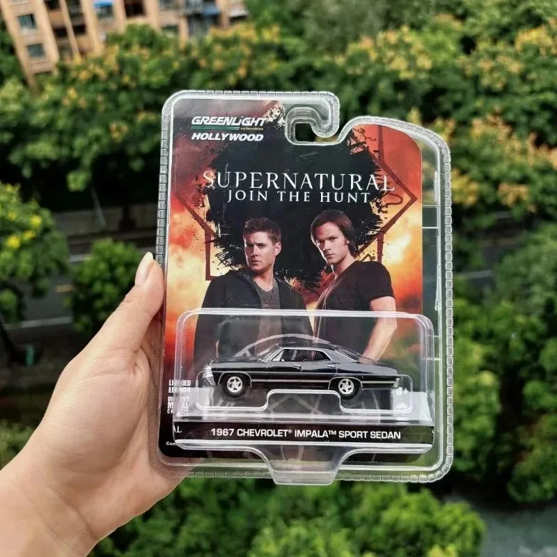 greenlight 1:64 Supernatural 1967 Chevrolet Impala Sport Sedan Diecast Metal Alloy Model Car Toys For Kids Gift Collection