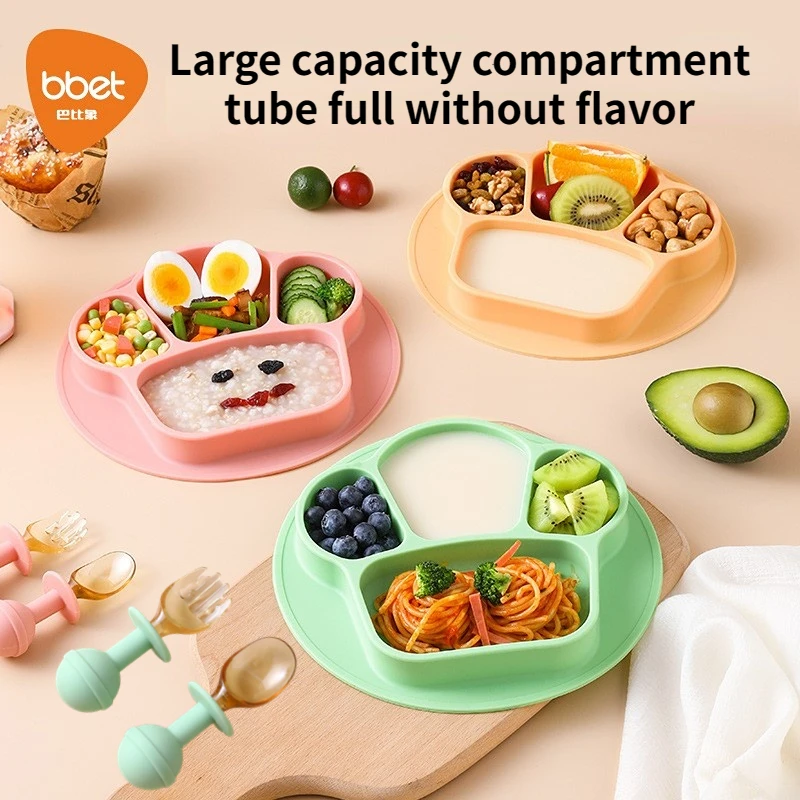 

Силиконовая тарелка BBET для младенцев, тарелки с кошачьими крапанами для еды, детская посуда, тарелка с присоской для кормления, Детские предметы