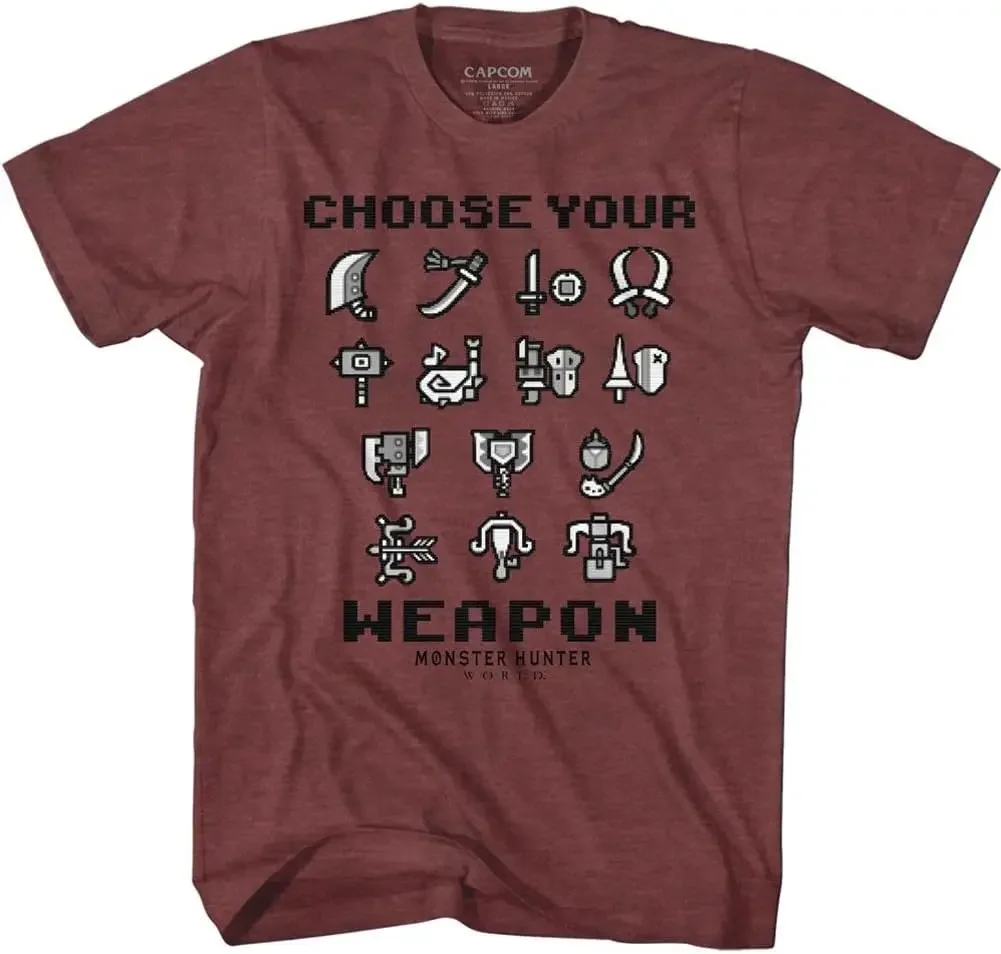 Monster Hunter Choose Your Weapon Vintage  Heather Adult T-Shirt Tee