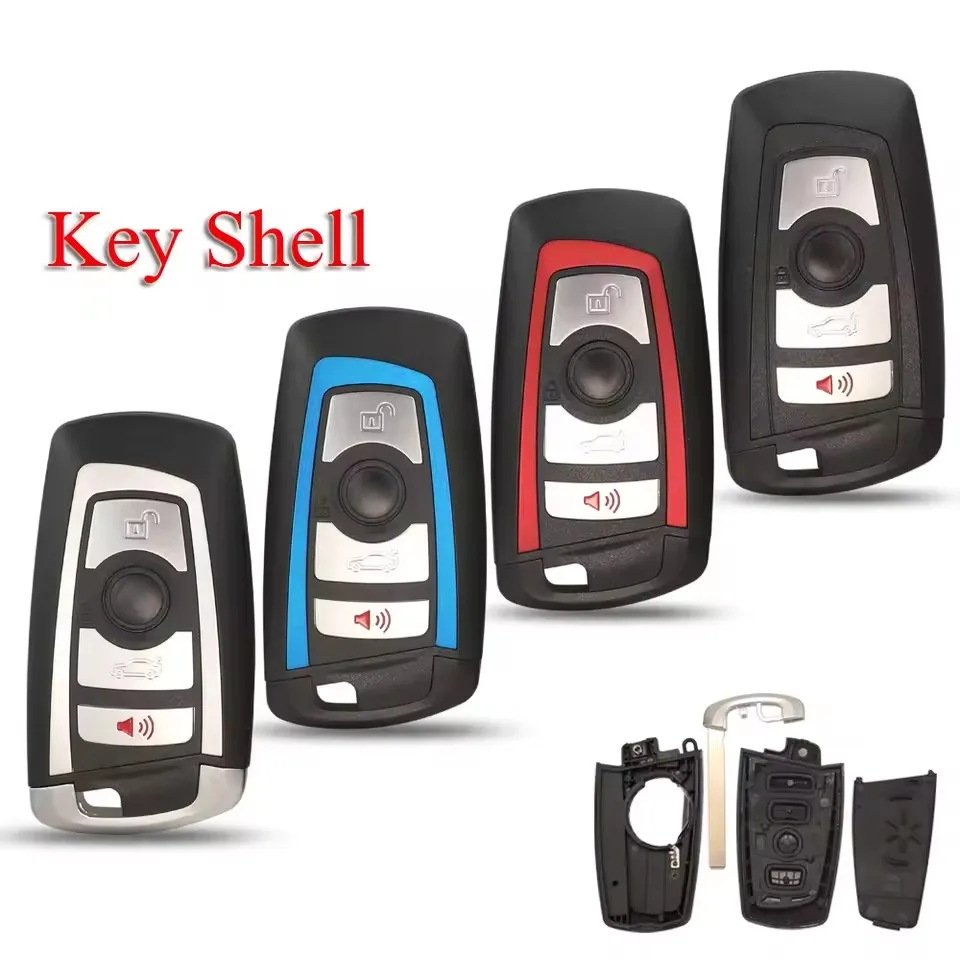 حافظة مفاتيح مناسبة لسيارات BMW 4 key 3 Series 5 Series F Card حافظة مفاتيح السيارة الذكية للتحكم عن بعد، غطاء بديل، مؤخرة القرن الأحمر