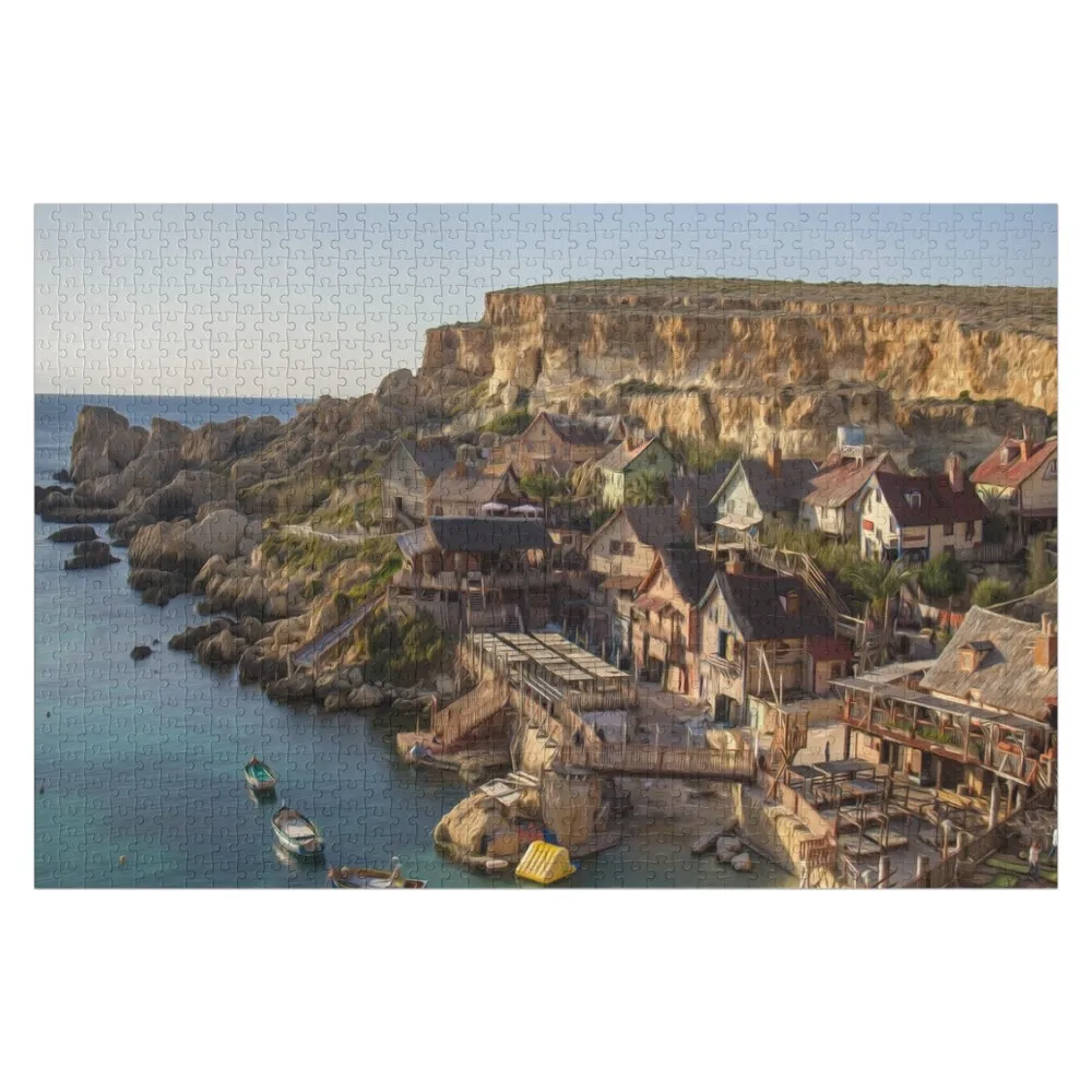 

Village Mediteranean Sea Malta Cliffs Rock Face Rock Jigsaw Puzzle Wood Name Customized Toys For Kids Puzzle