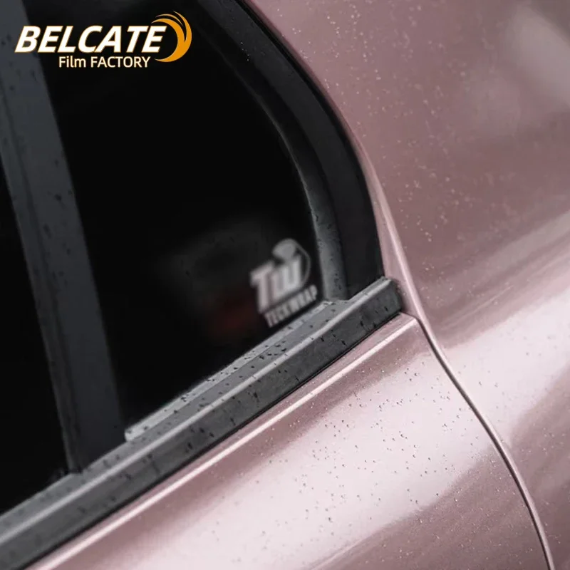 High polymerization 1.52*18m Self-cleaning super bright face Light pink car packaging colorful vinyl car stickers in stock