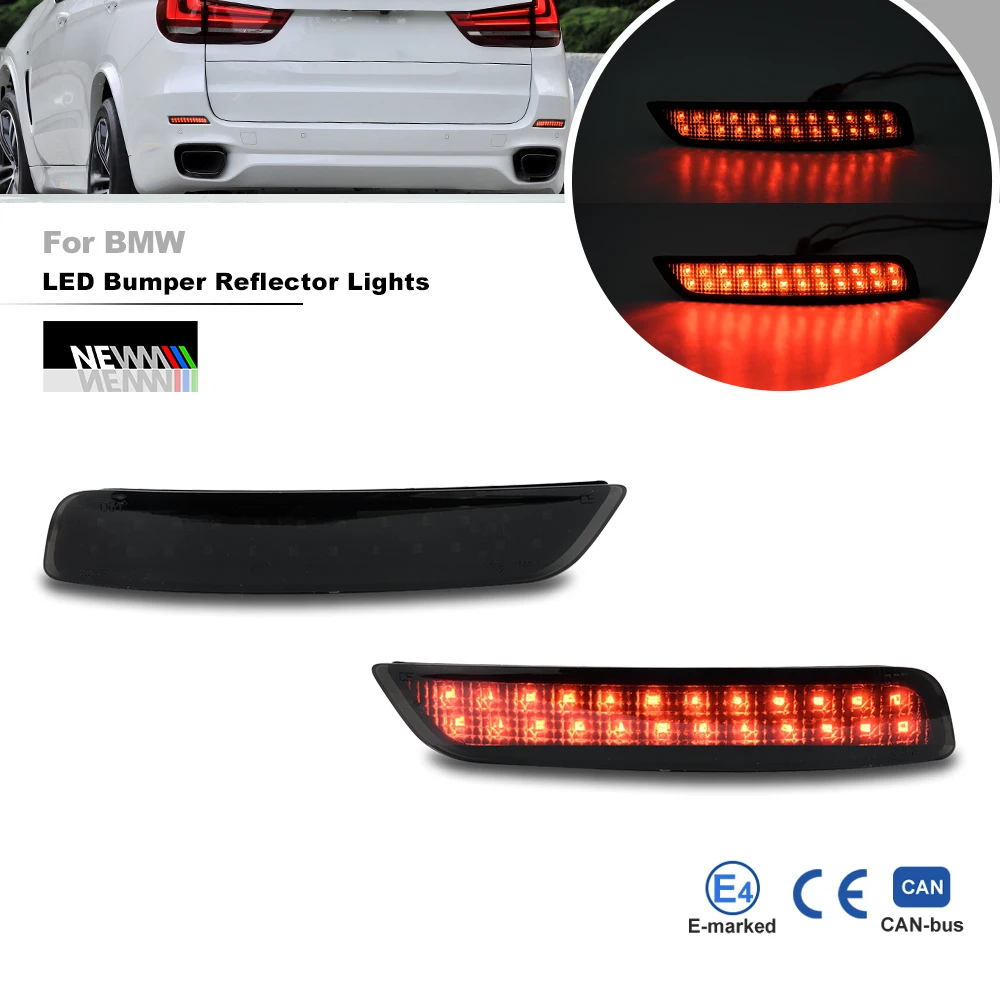 For BMW F15 X5 2014 2015 2016 2017 2018 OE-Spec Smoked Full Led Bumper Reflector Lights Tail Brake Stop Lamp