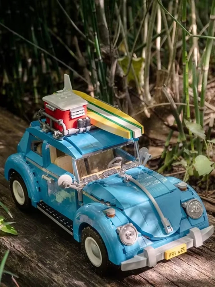 1167 قطعة التقنية الأزرق خنفساء سيارة تخييم اللبنات نموذج الإبداعية مدينة مركبة مجموعة اللعب الطوب لصبي الاطفال هدية الكريسماس