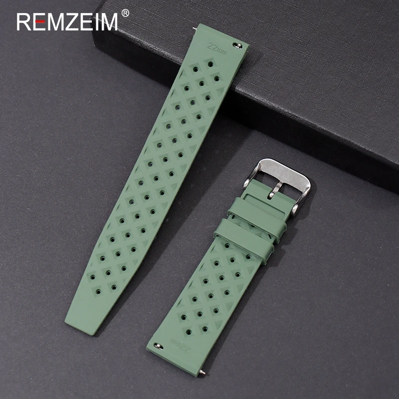 Silicone Sport Breathable Watchband 18mm 20mm 22mm Waterproof Replacement Bracelet Watch Accessories Quick Release Straps