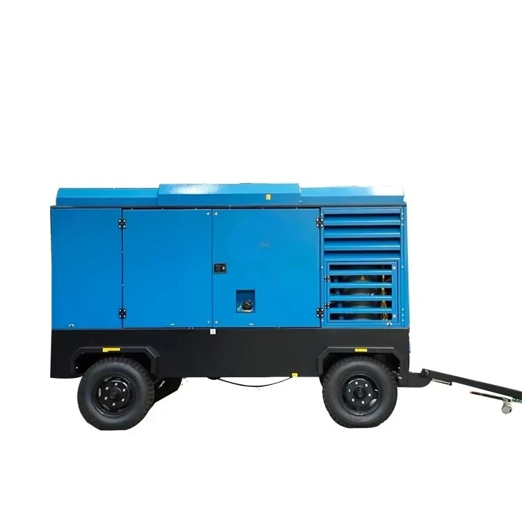 Electric Mobile Air Compressor Lubricated Air End Two-wheel Direct Drive Heavy Duty Low Noise for Drilling Mining