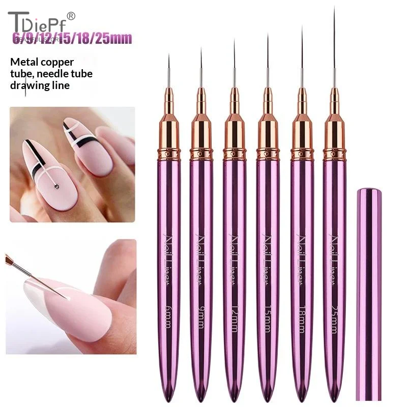 

1 шт. Кисть для дизайна ногтей, удлиненная, для прорисовки линий и полосок, для рисования УФ-гелем, профессиональный инструмент для маникюра