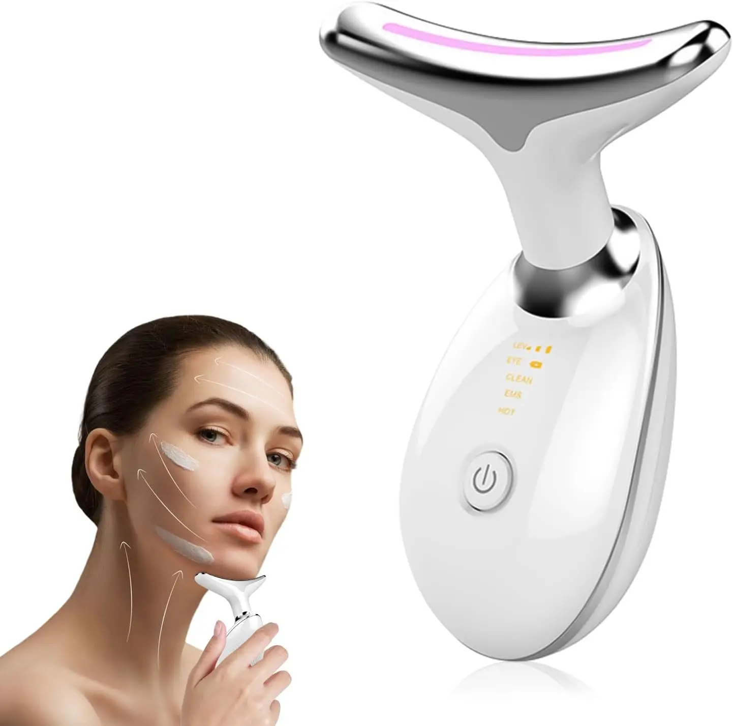 

USB Face Massager EMS Photon Therapy Face Neck Lifting Beauty Tighten Device Thin Double Chin Remove Neck Lines Facial Massager