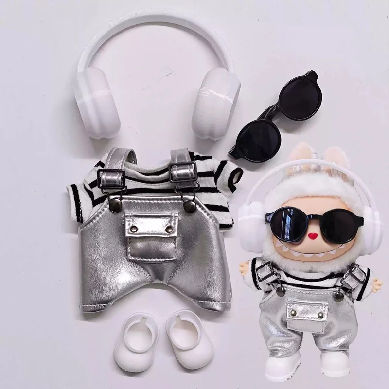 

Only clothes labubu technology sense silver bib baby clothes Labubu suit 17cm 123 generation universal.