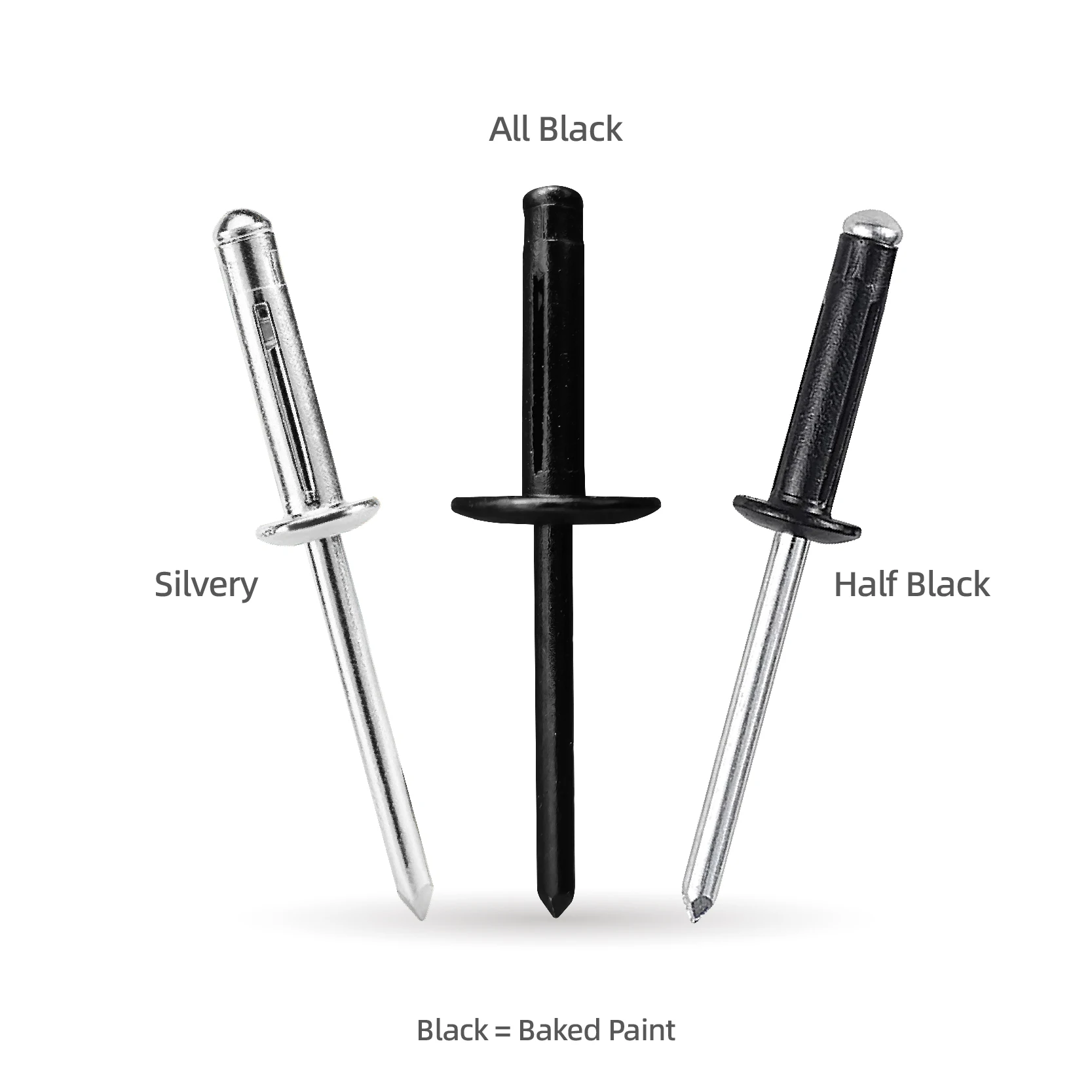 20/50Pcs Trifold Rivets Black/Silver Aluminum Folding Blind Rivets Metal Pop Exploding Blind Rivets for Soft or Plastic Material
