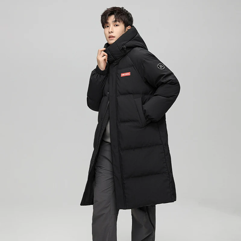 Parkas de esquí gruesas y cálidas para parejas, Chaqueta de algodón recta de longitud media de Color sólido, chaquetas acolchadas a prueba de viento para exteriores, invierno