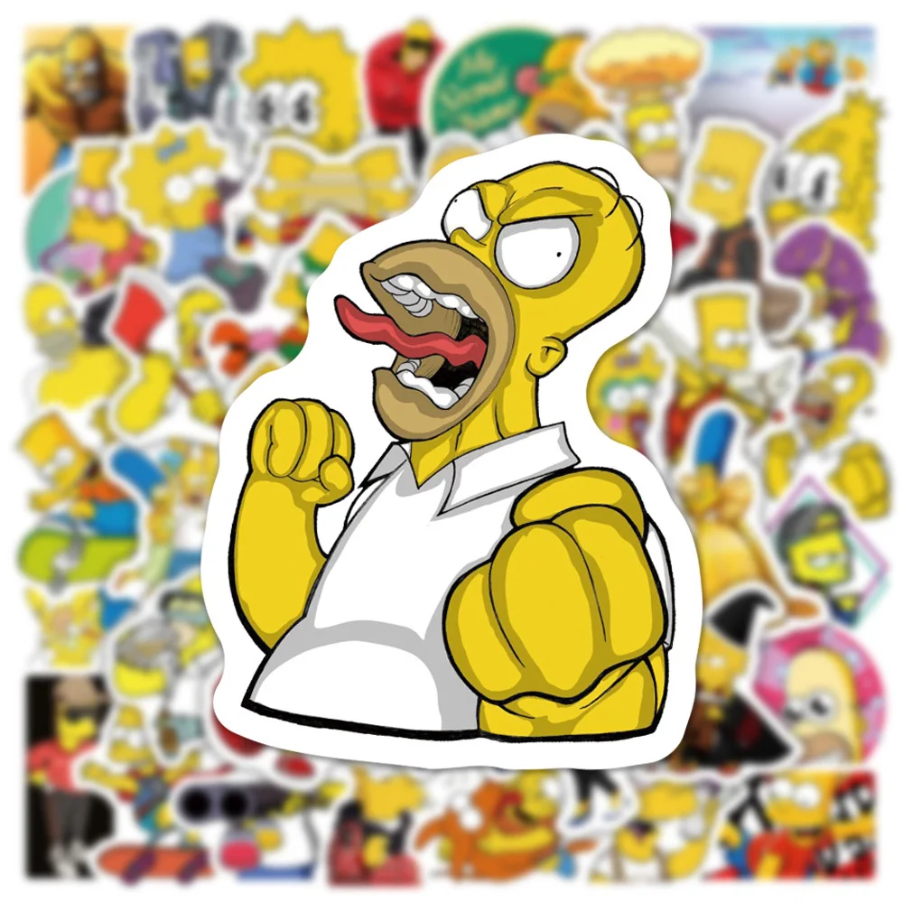 Simpsons-漫画のステッカー,DIYの電話ステッカー,ノート,旅行かばん,面白い落書きデカール,子供のおもちゃ,かわいい,プリント,10個,30個,50個