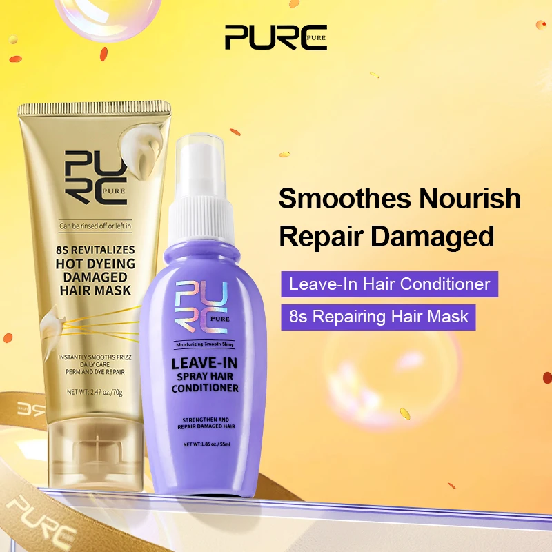 PURC Leave-In Spray Hair Conditioner Hot Dyeing Damaged Repairing Hair Mask Hair Care Set Smoothing Nourishing Hair Treatment